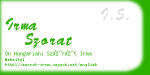 irma szorat business card